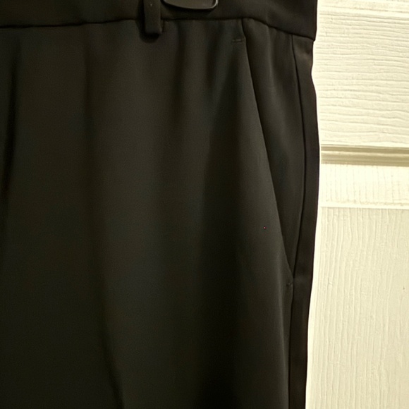 Ann Taylor Loft Tuxedo Stripe Black Crepe Like Wide Leg Pant Size 8 - Picture 7 of 9